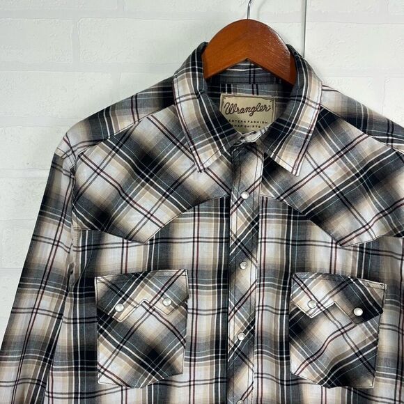 Wrangler Mens Pearl Snap Button Down size XL 46" Chest Cowboy Western - Picture 2 of 11
